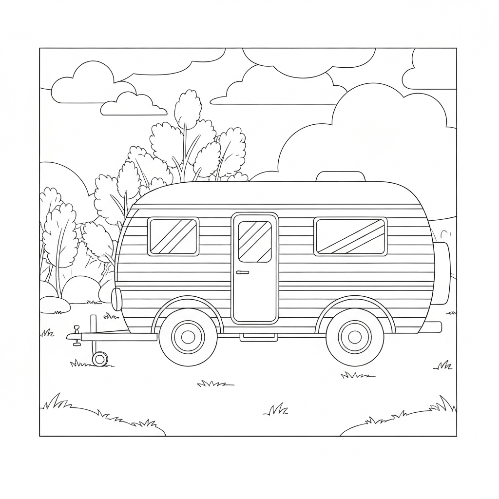 camper baby coloring page