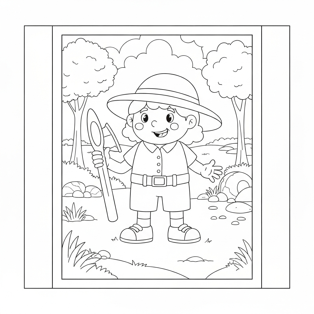 camper educational coloring page