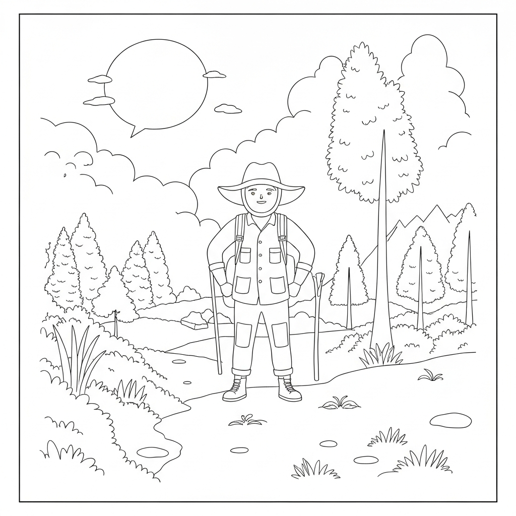 disegni da colorare camping astratta pagina da colorare