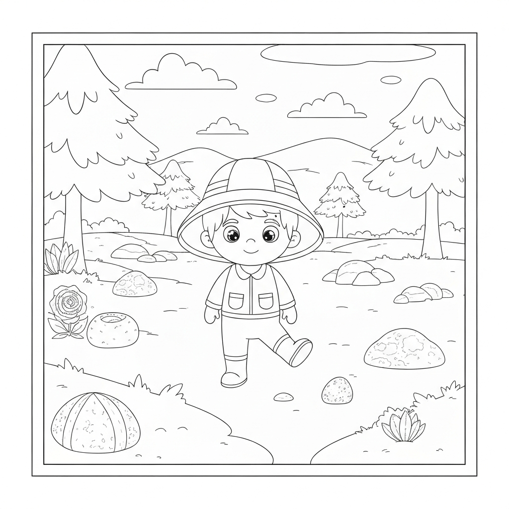 disegni da colorare camping bambino pagina da colorare