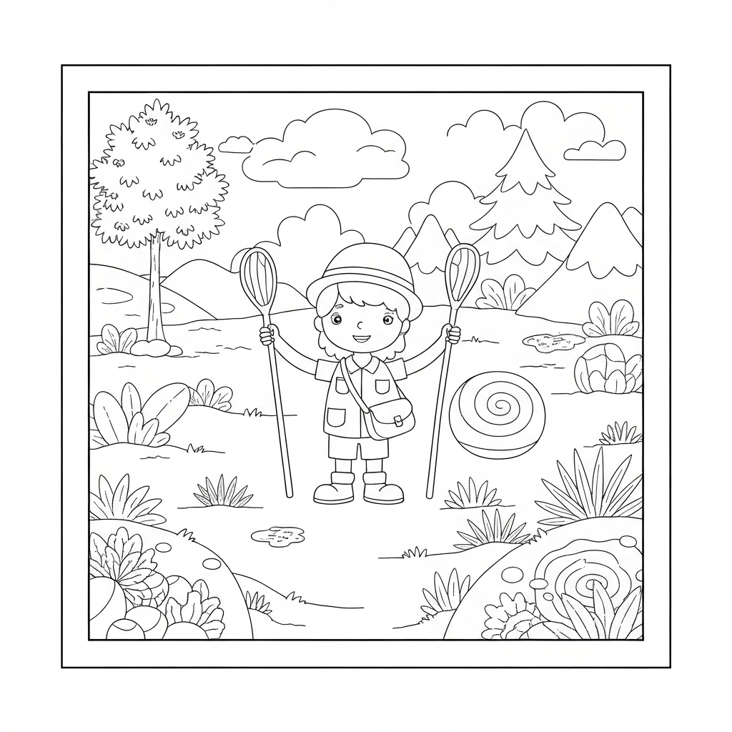 disegni da colorare camping cartone animato pagina da colorare