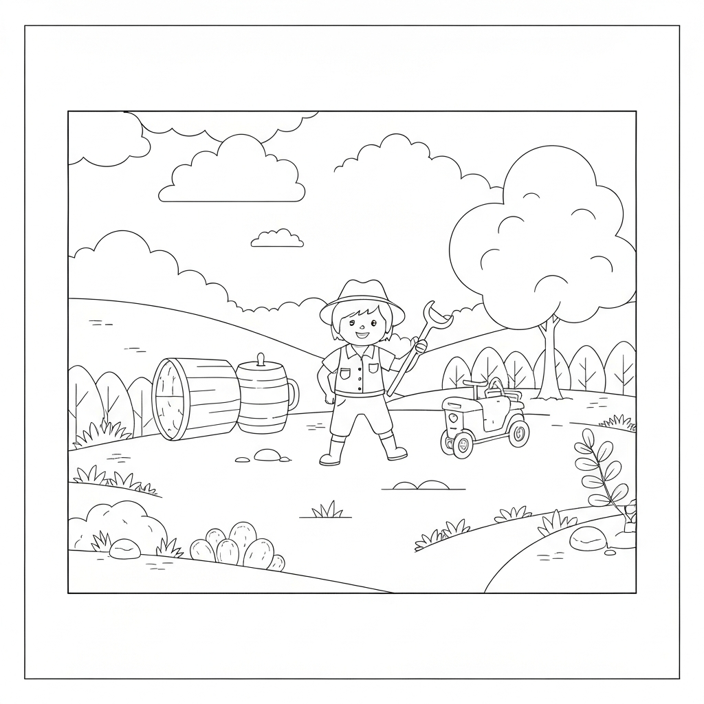 disegni da colorare camping carina pagina da colorare