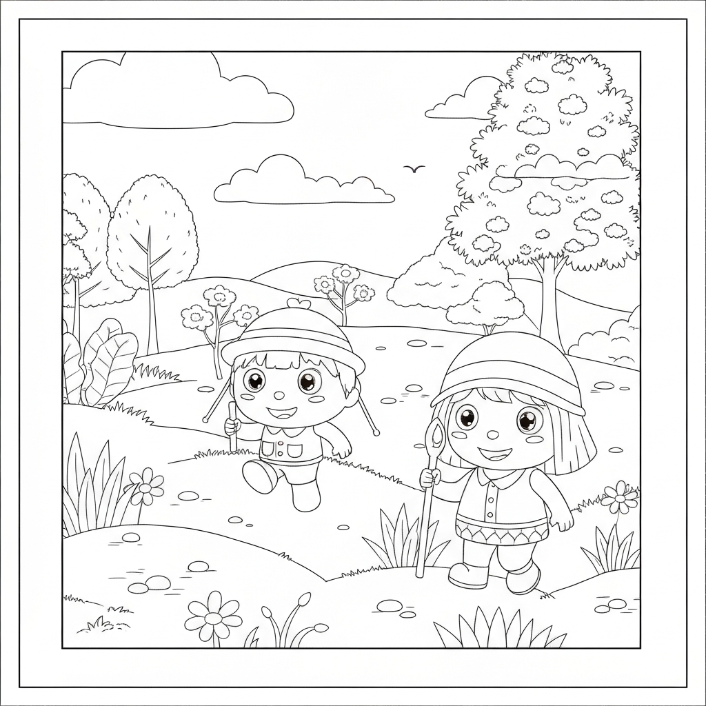 disegni da colorare camping fiori pagina da colorare