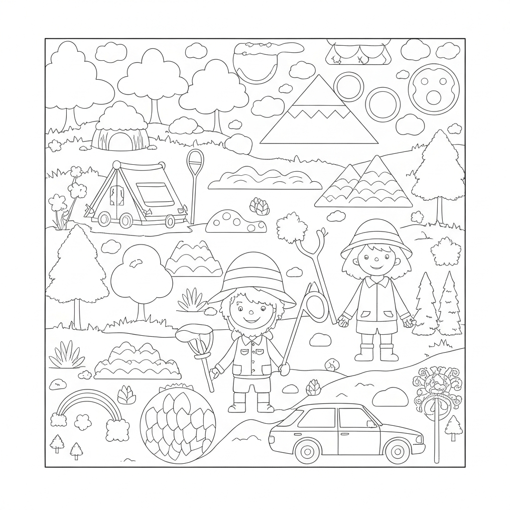 disegni da colorare camping motivo pagina da colorare