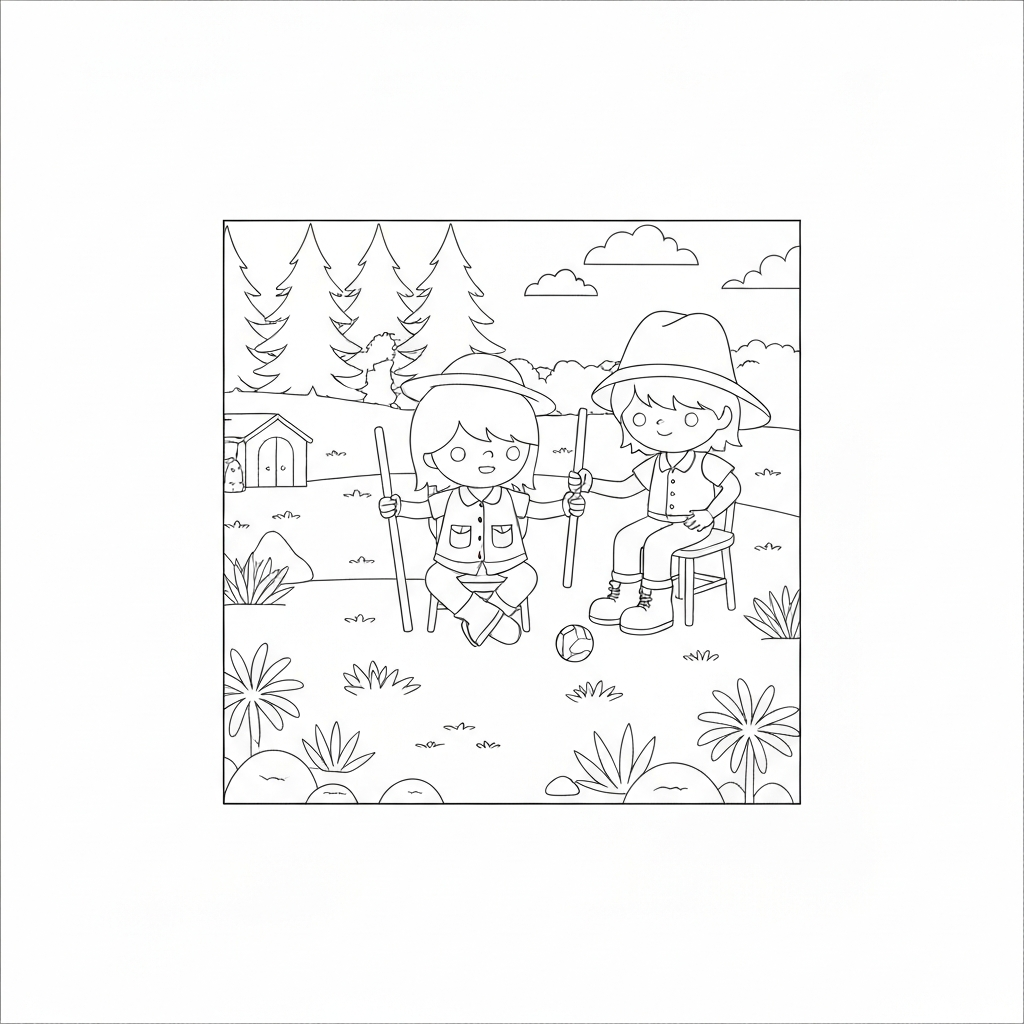 disegni da colorare camping semplice pagina da colorare