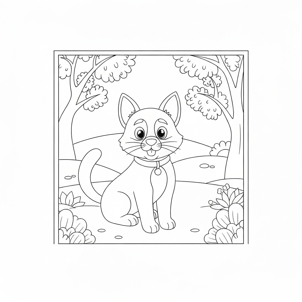 disegni da colorare gatto e cane facile