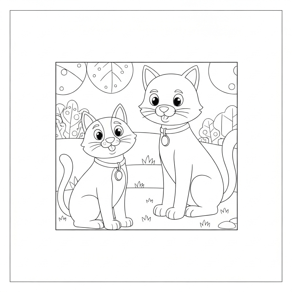 disegni da colorare gatto e cane educativo