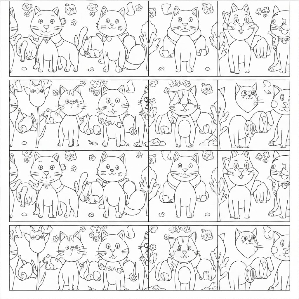 disegni da colorare gatto e cane motivo