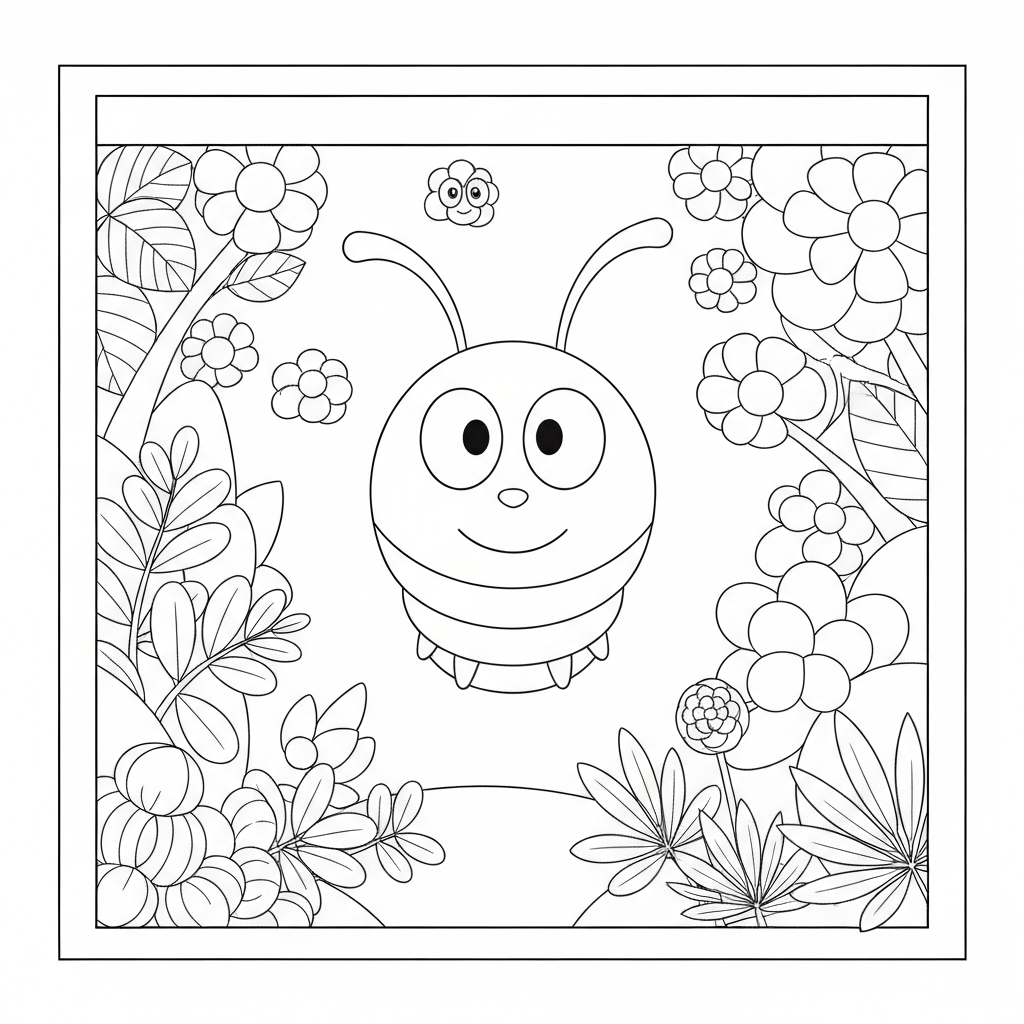 pagina da colorare bruco fiori