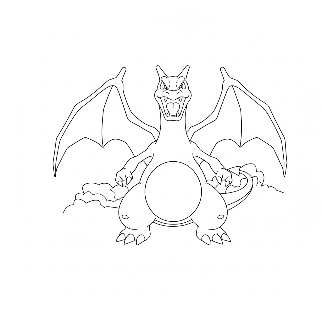 charizard pokemon aksiyon boyama sayfası