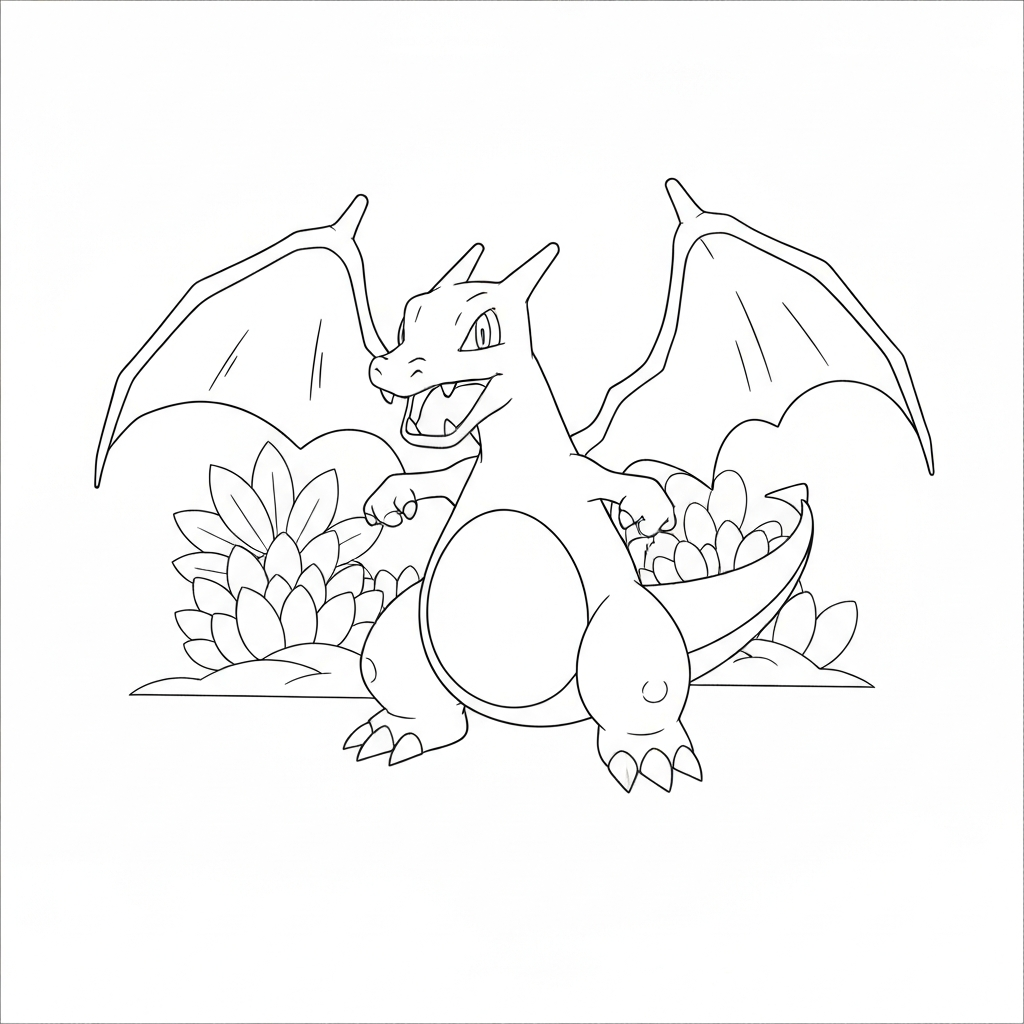 charizard pokemon bebek boyama sayfası