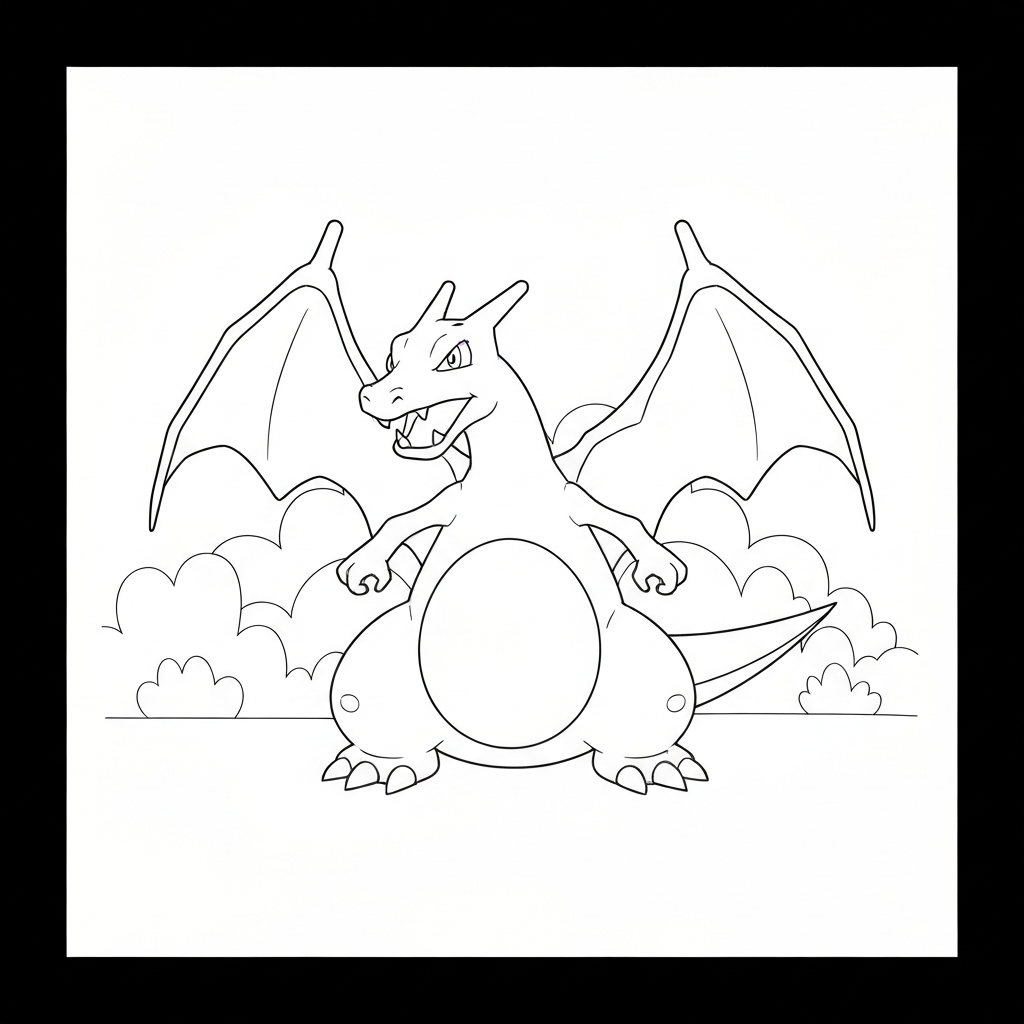 charizard pokemon eğitici boyama sayfası