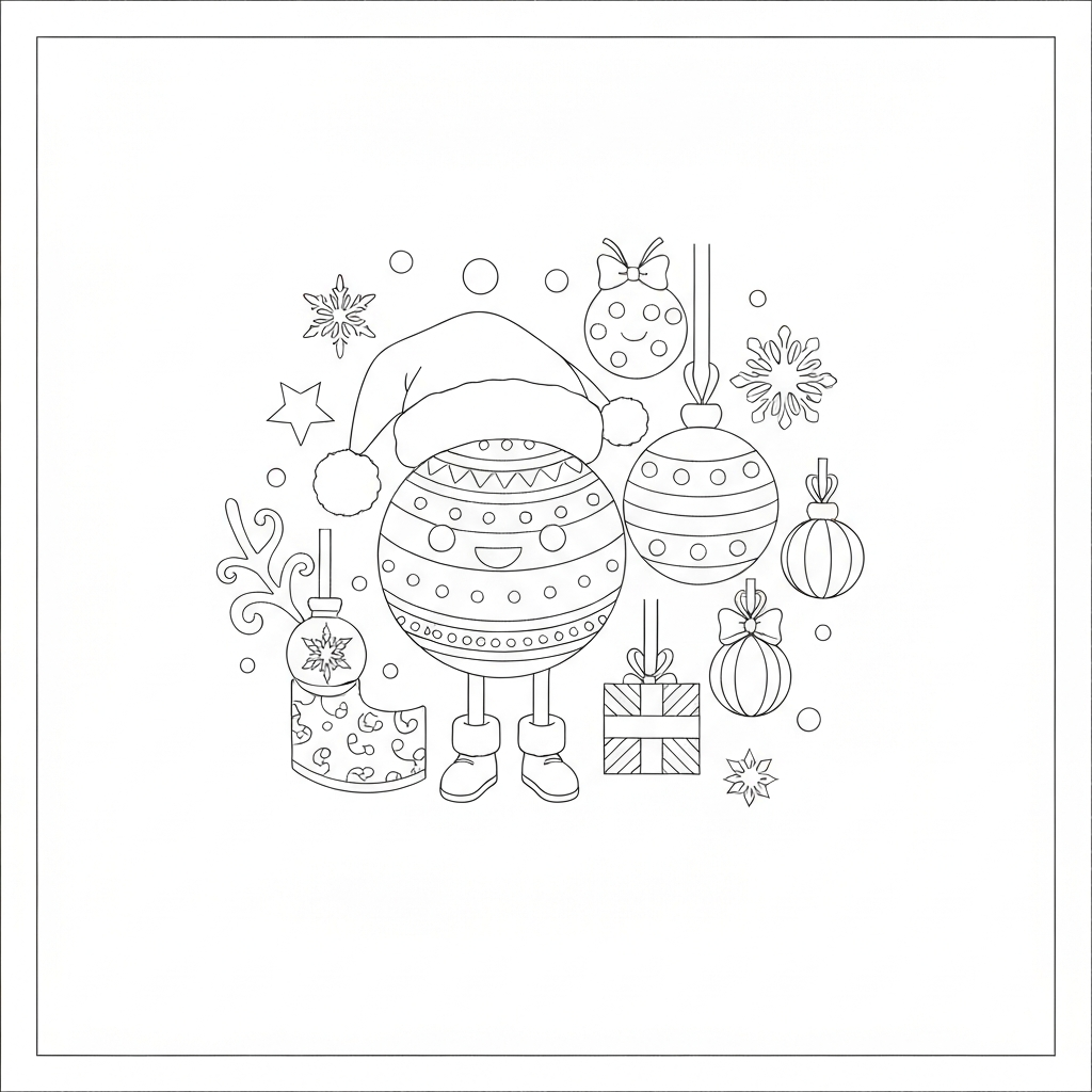 christmas ornament educational coloring page