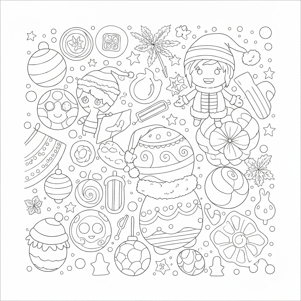 christmas ornament pattern coloring page
