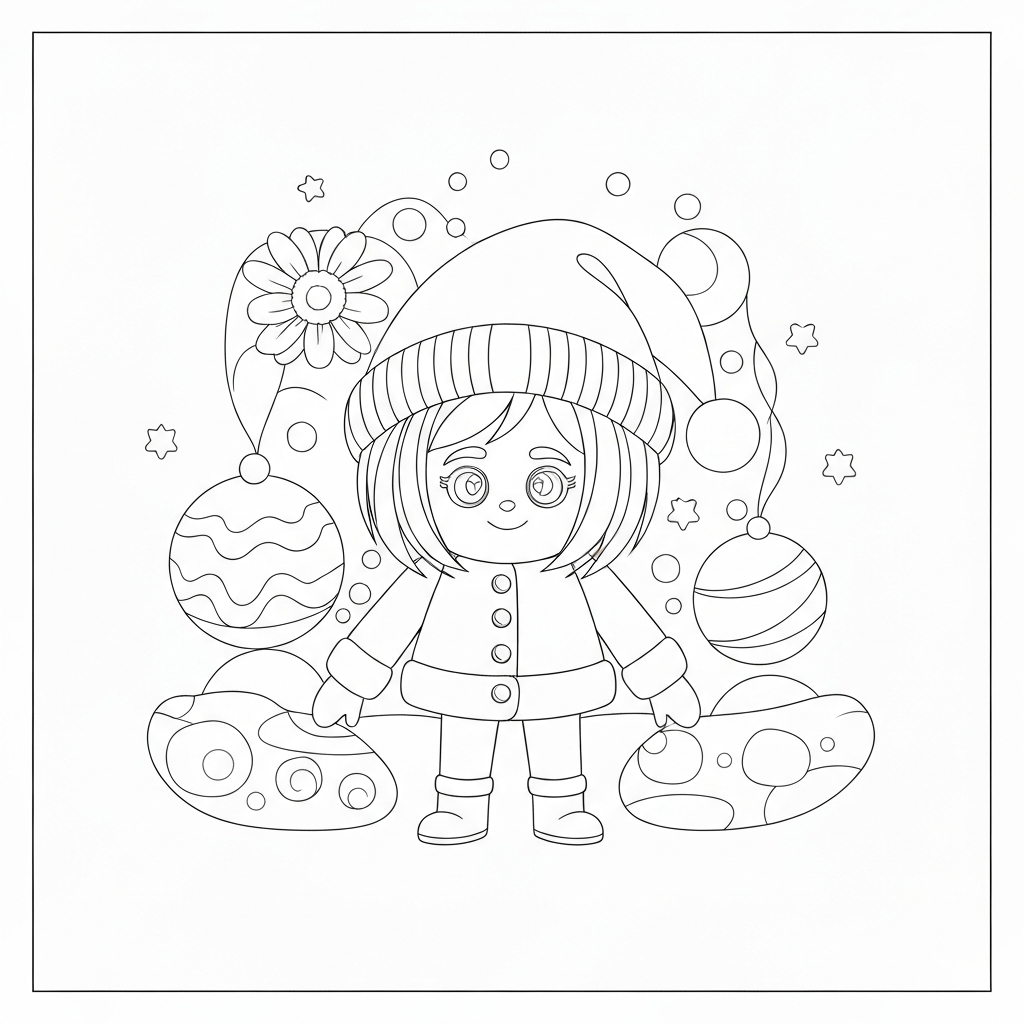 christmas ornament portrait coloring page
