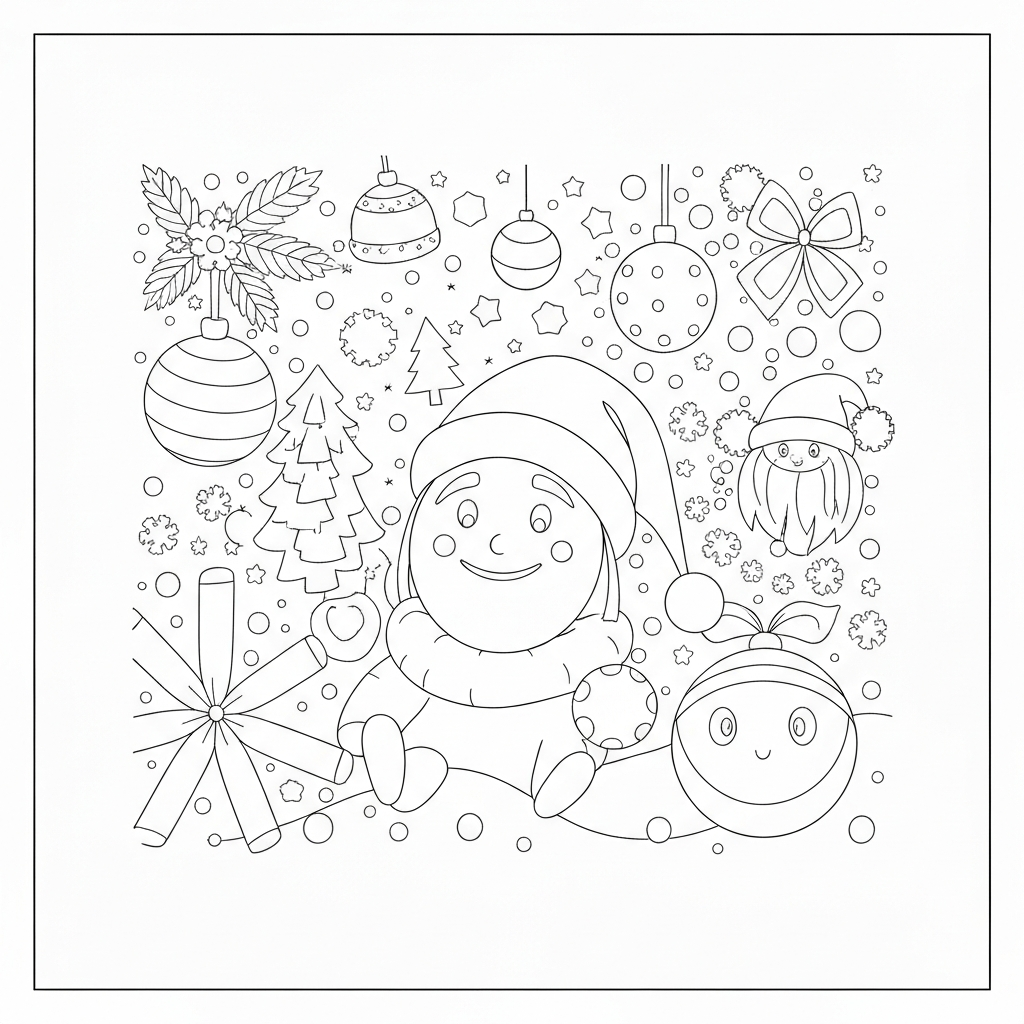 christmas ornament simple coloring page