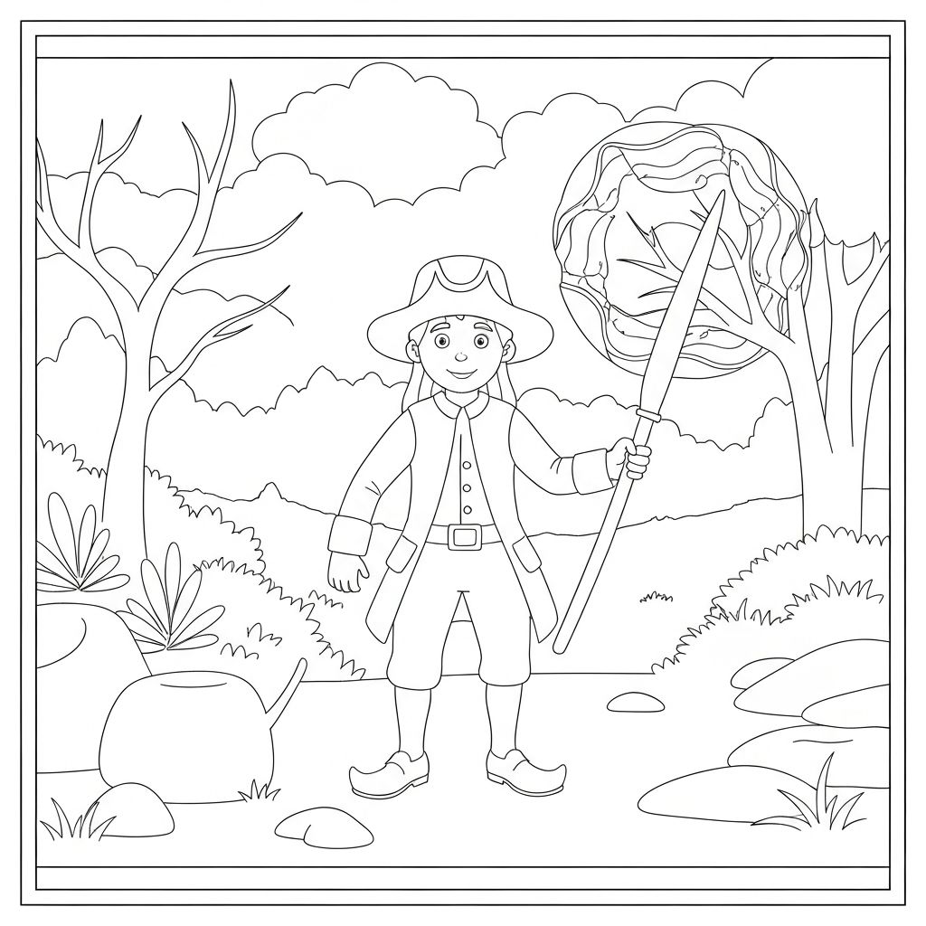 colonial life action coloring page
