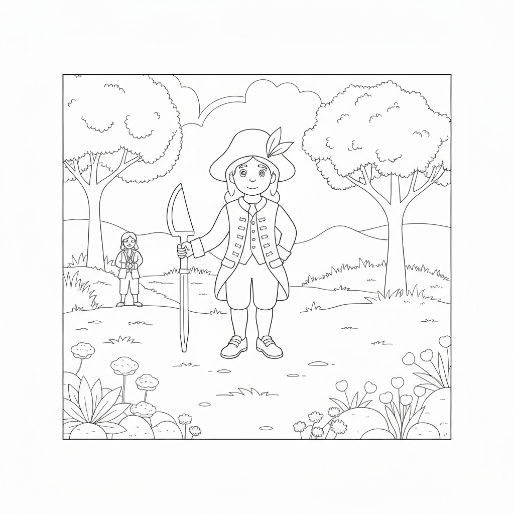 colonial life easy coloring page