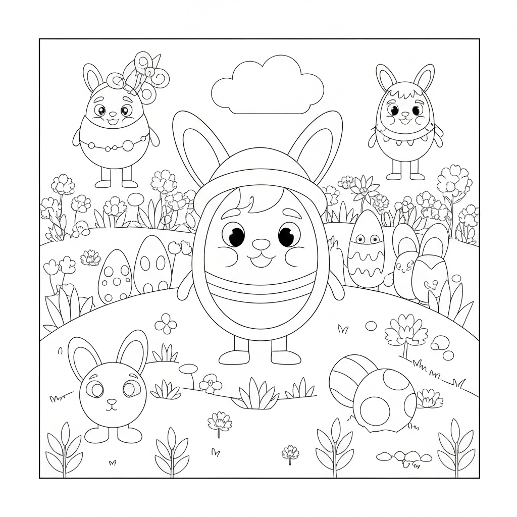 disegni da colorare pasqua carini cartone animato