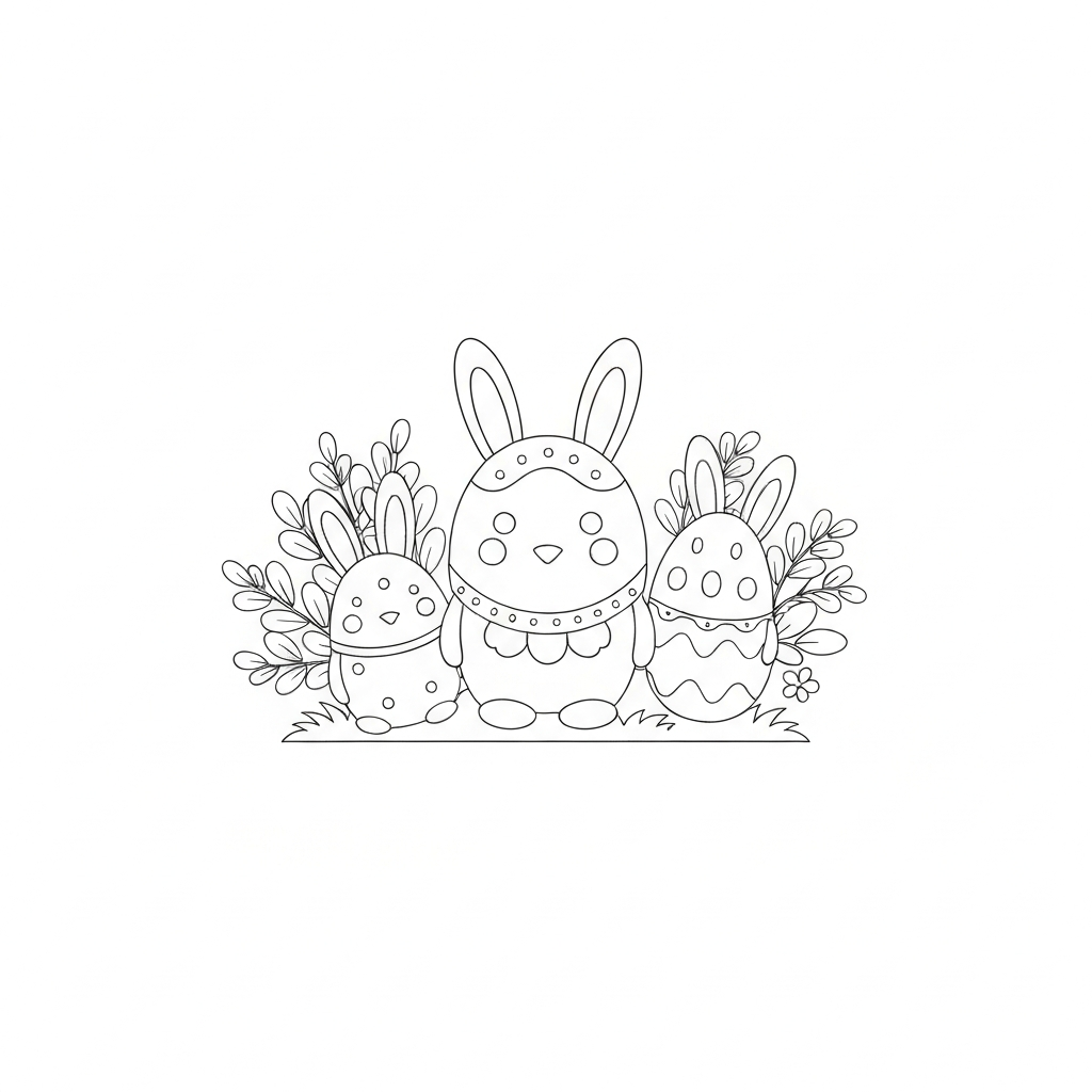 disegni da colorare pasqua carini decorativi