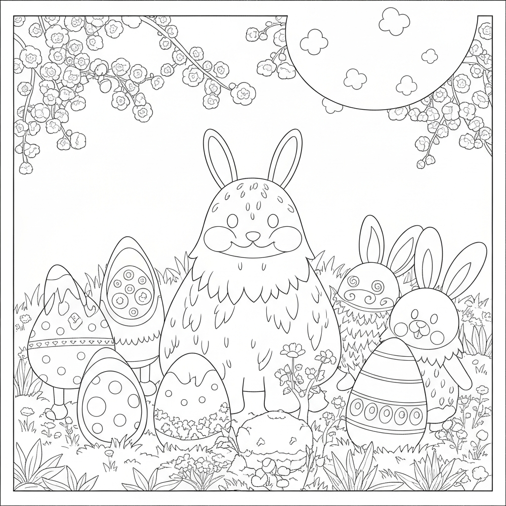 disegni da colorare pasqua carini dettagliati