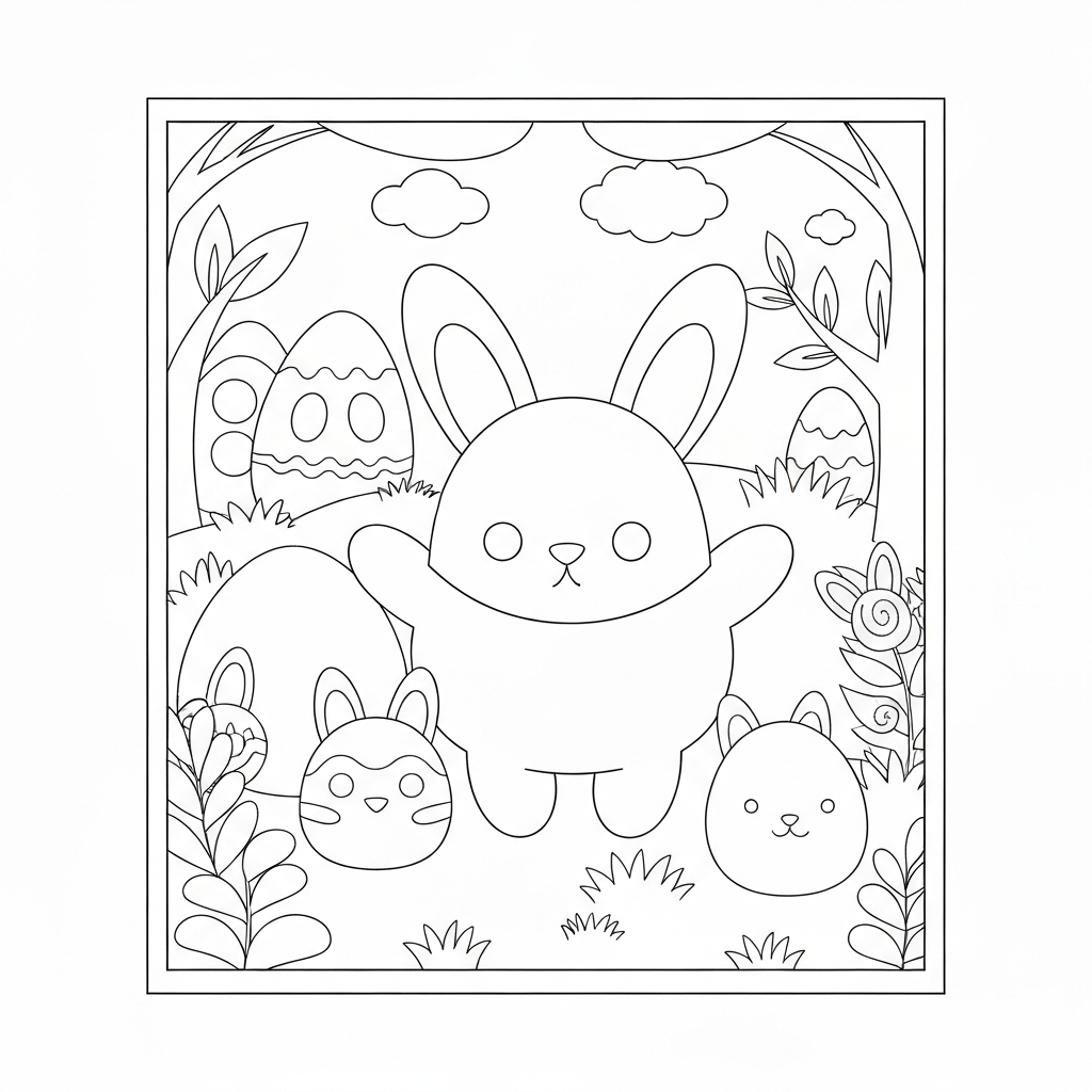disegni da colorare pasqua carini facili