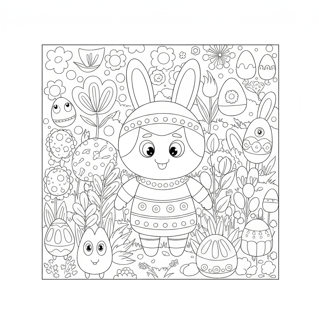 disegni da colorare pasqua carini fiori