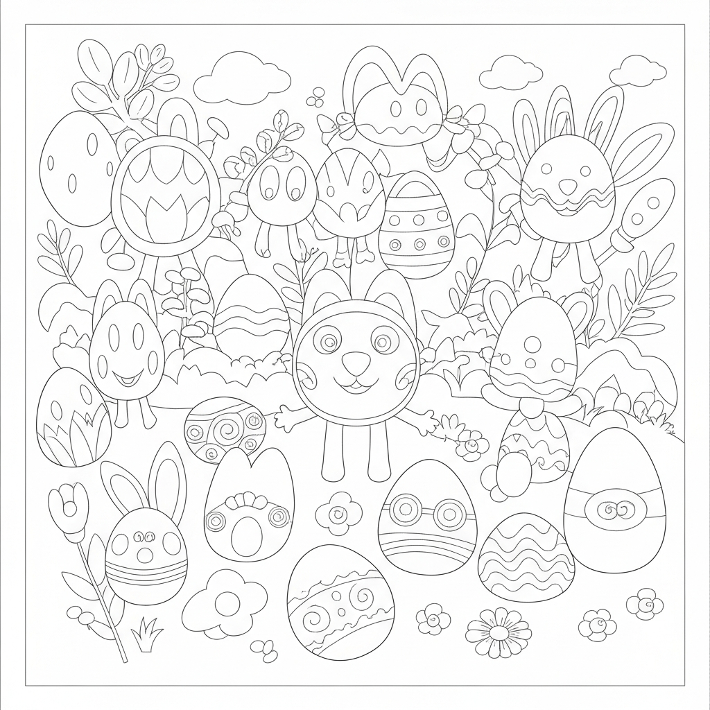 disegni da colorare pasqua carini mandala