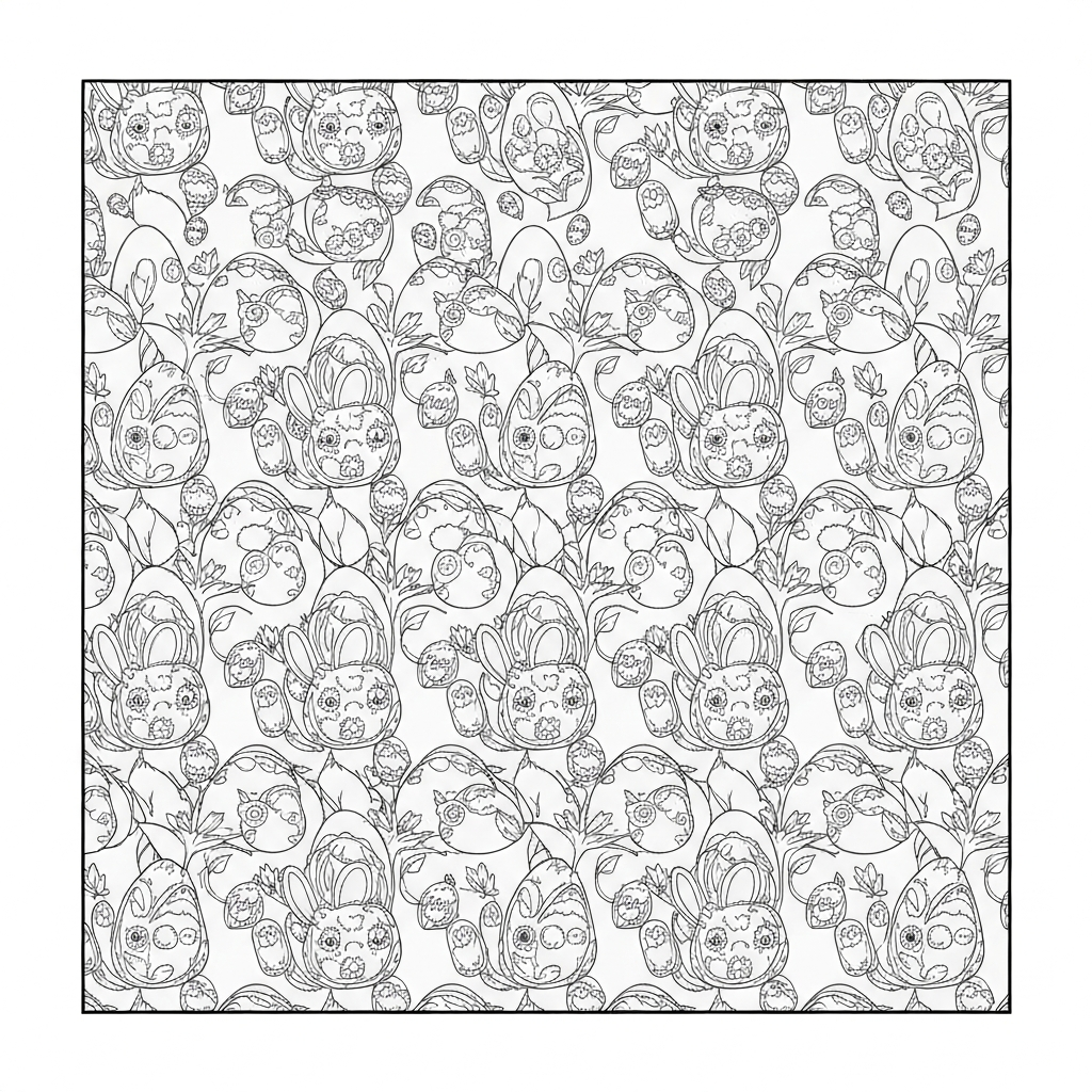 disegni da colorare pasqua carini pattern