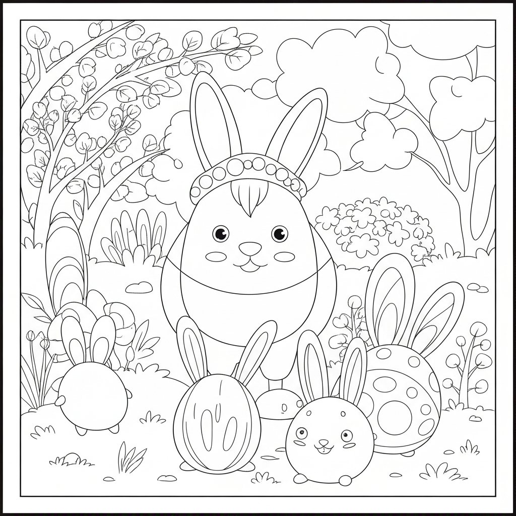 disegni da colorare pasqua carini ritratto