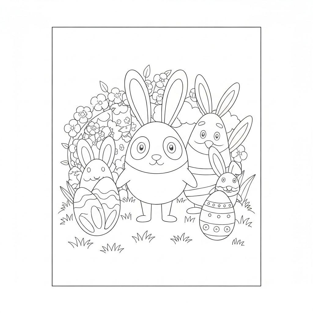 disegni da colorare pasqua carini semplici