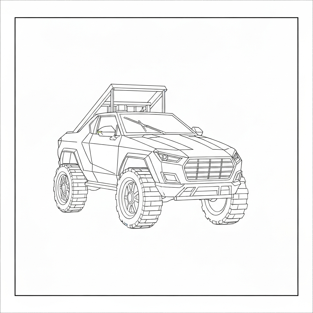 cybertruck abstract coloring page