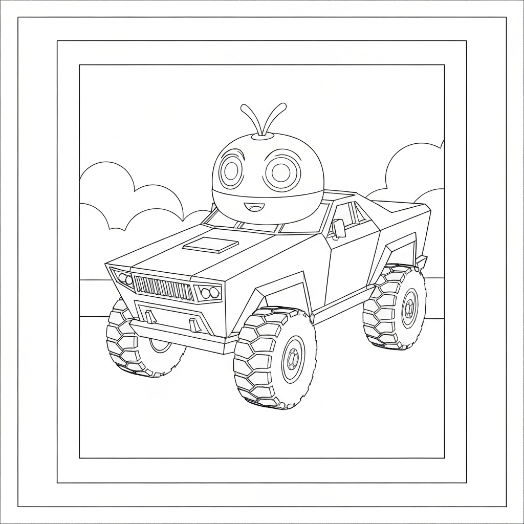 cybertruck baby coloring page