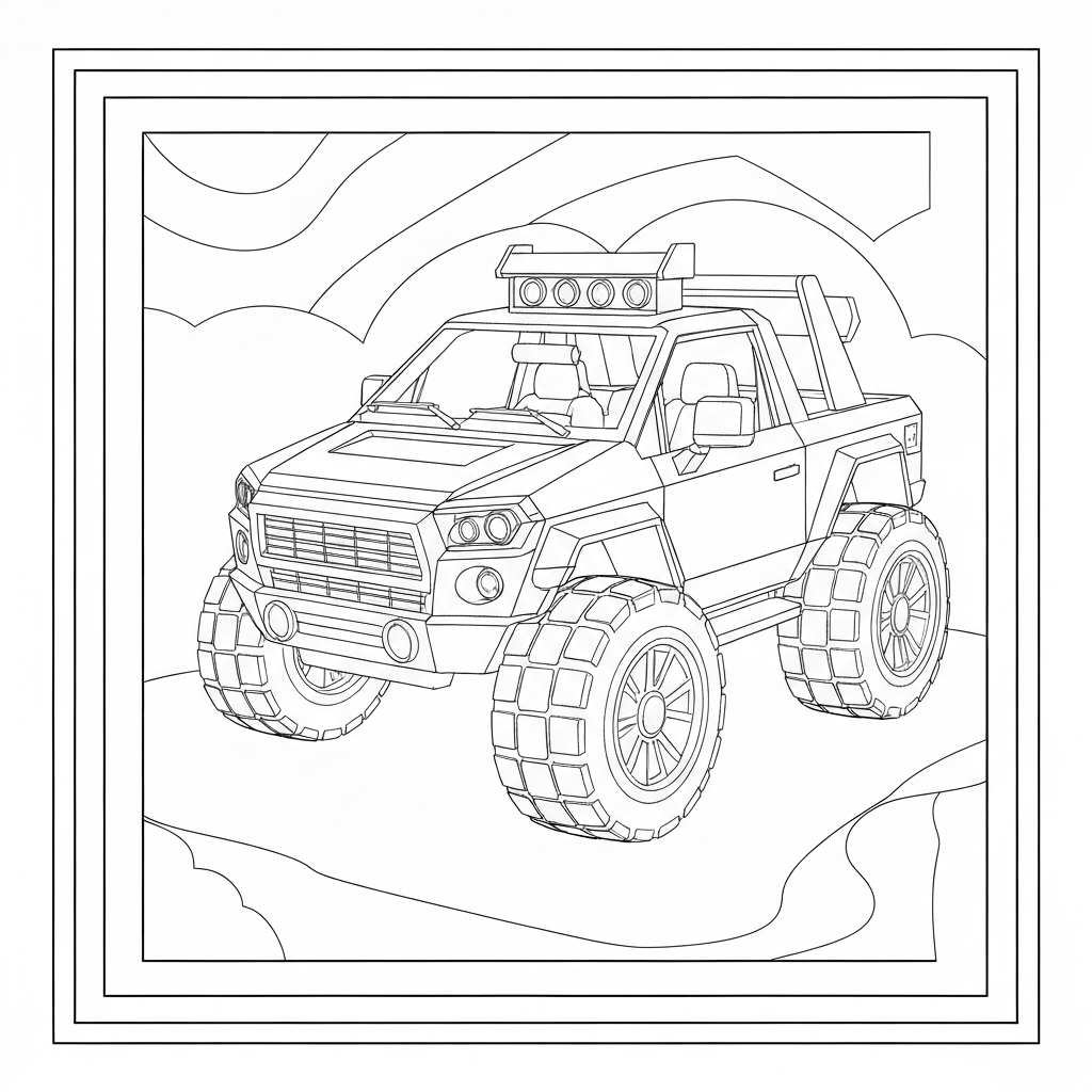cybertruck decorative coloring page