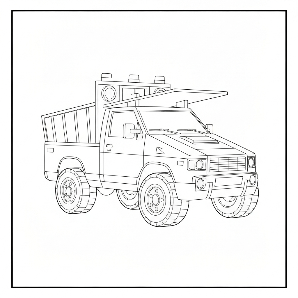 cybertruck educational coloring page