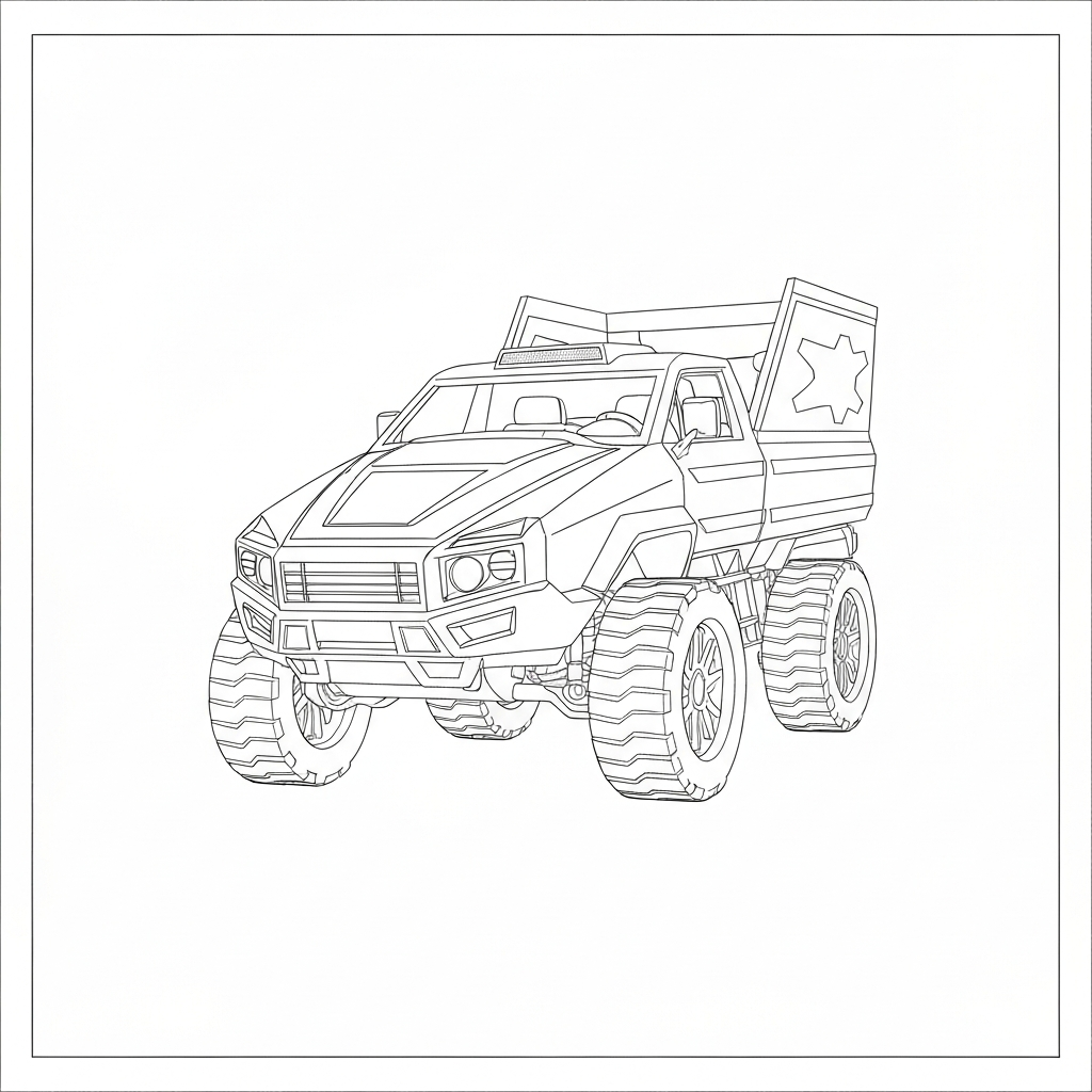 cybertruck mandala coloring page