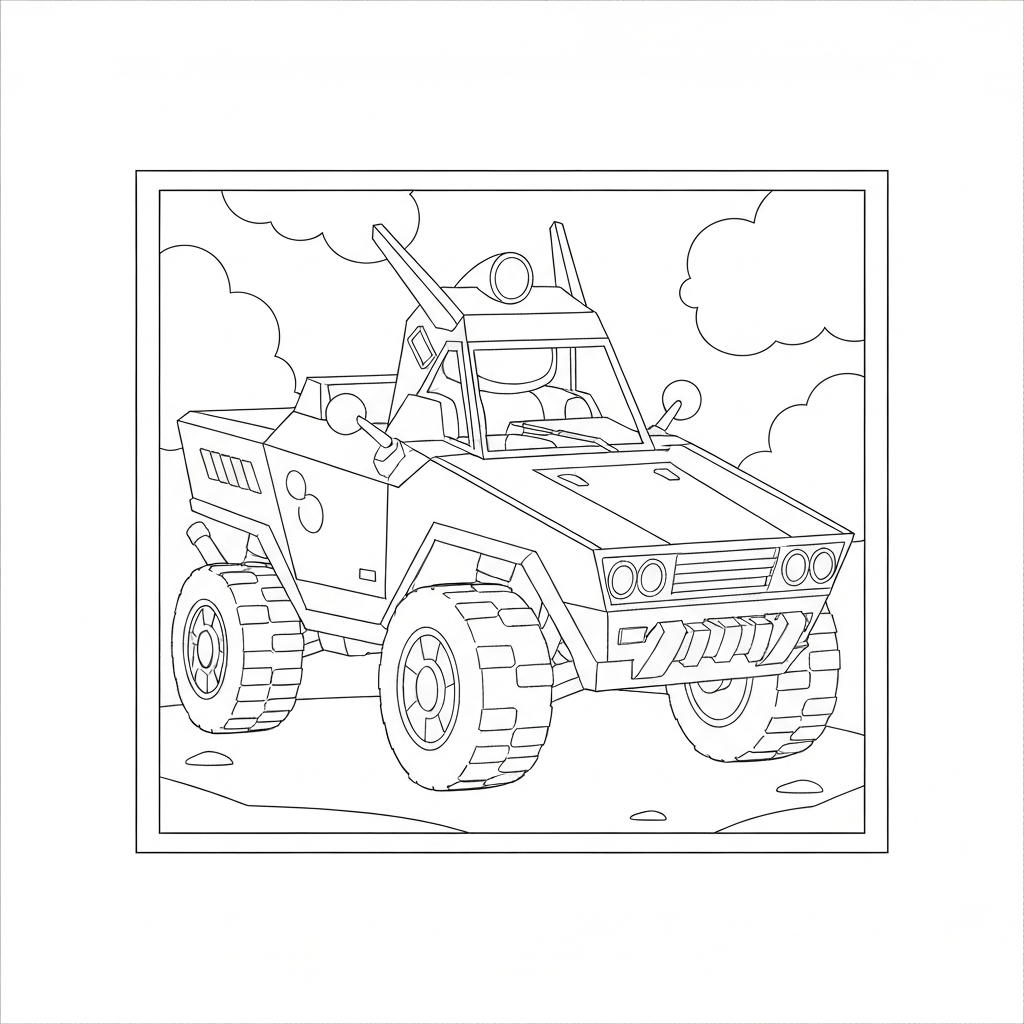 cybertruck simple coloring page