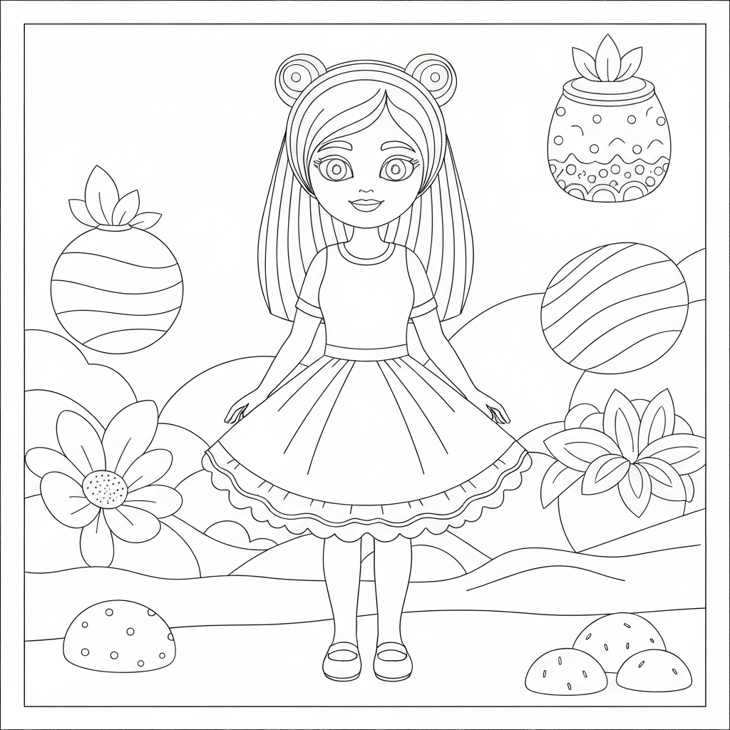 doll abstract coloring page