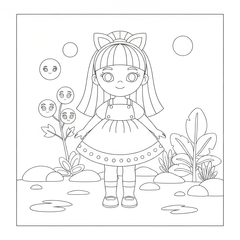 doll cartoon coloring page