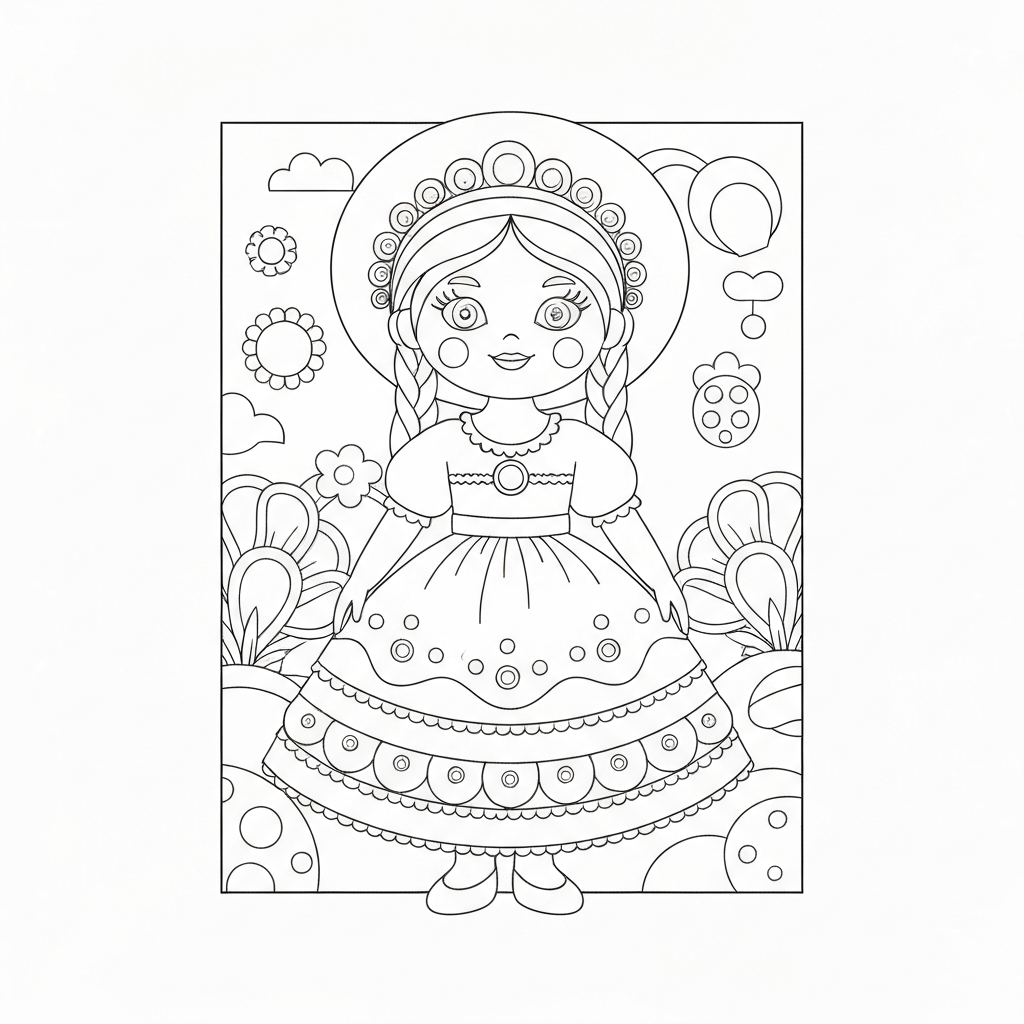 doll decorative coloring page