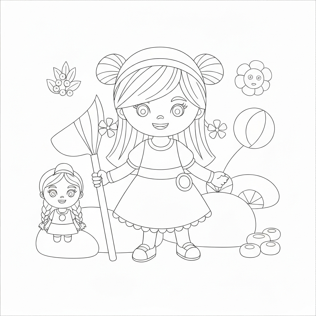 doll educational coloring page