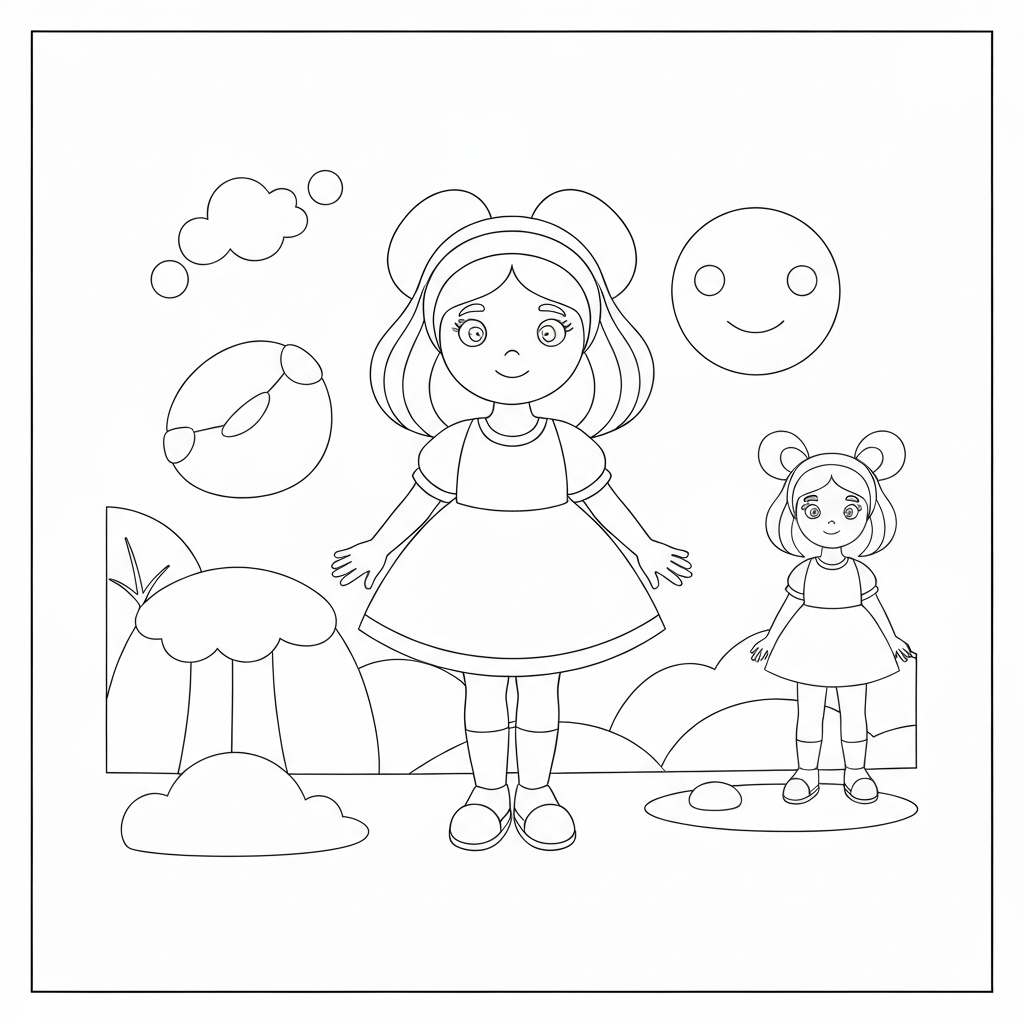 doll pattern coloring page