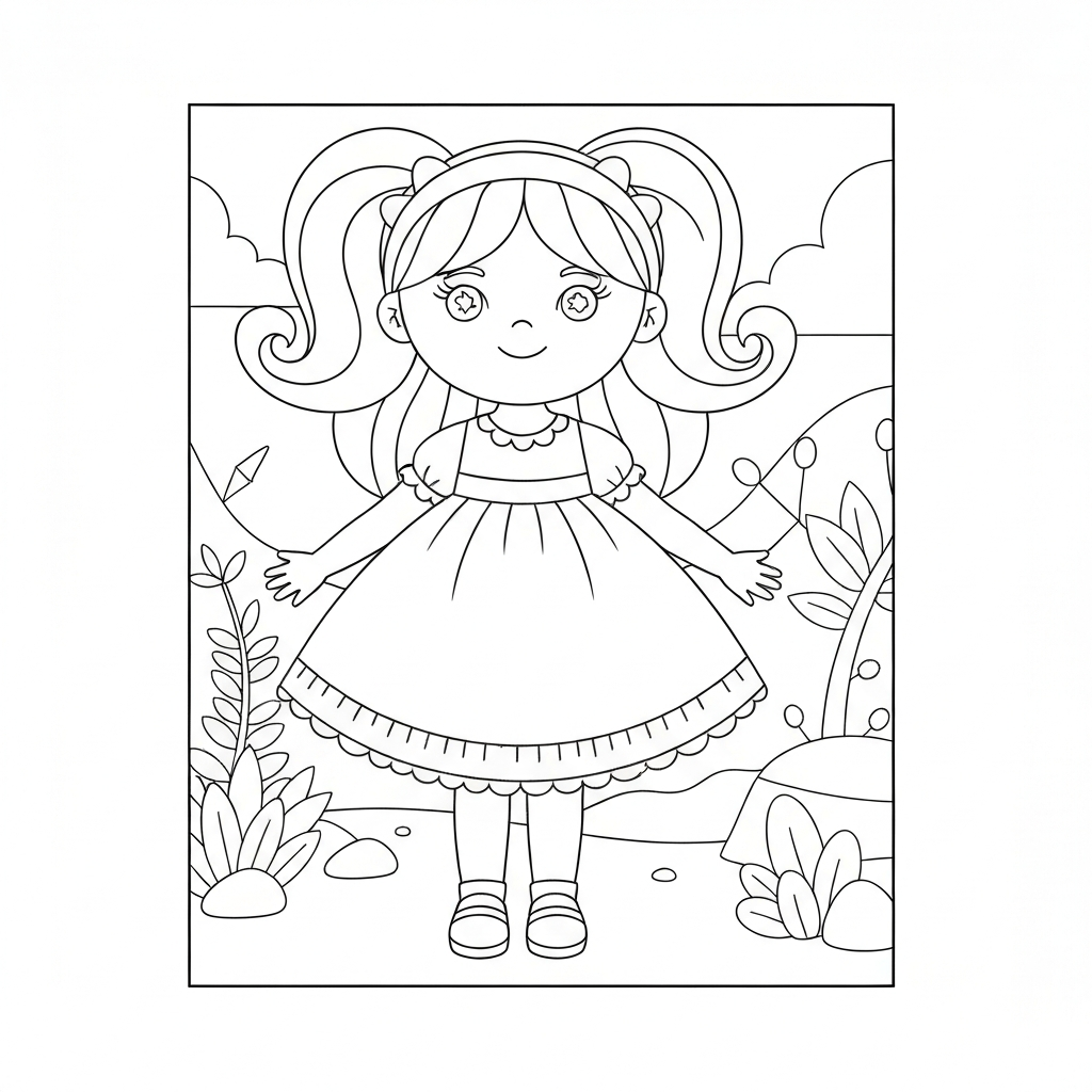 doll simple coloring page