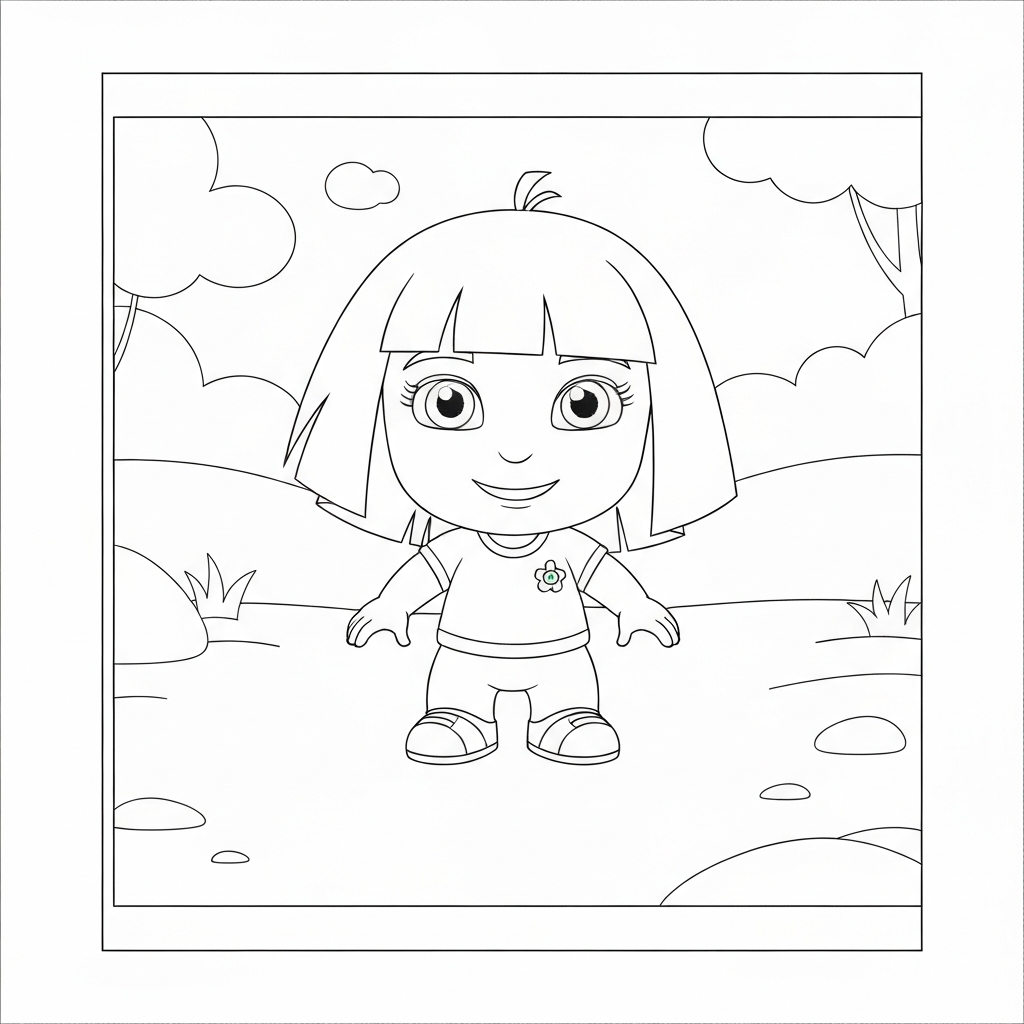 dora cartoon baby coloring page