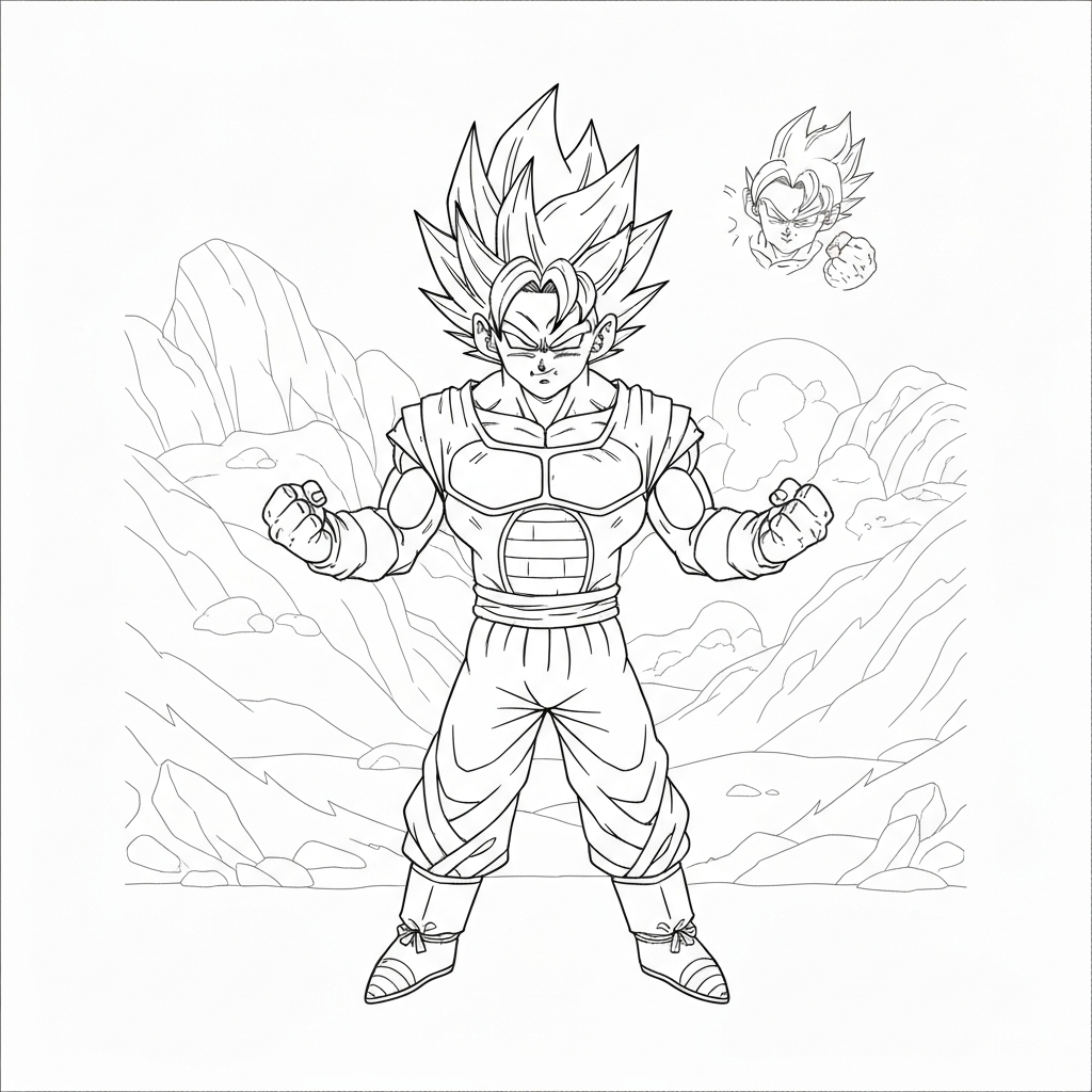 dragon ball color pages action coloring page