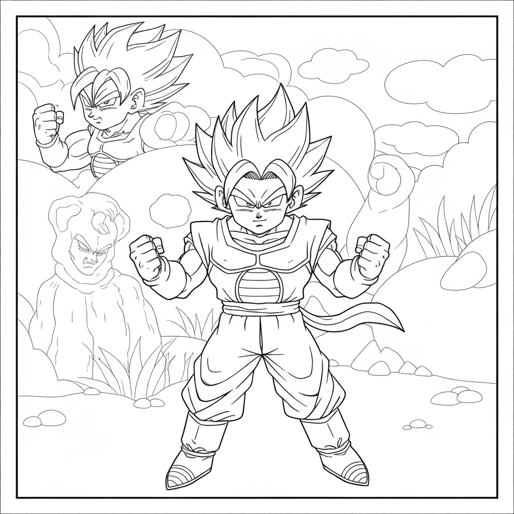 dragon ball color pages cartoon coloring page