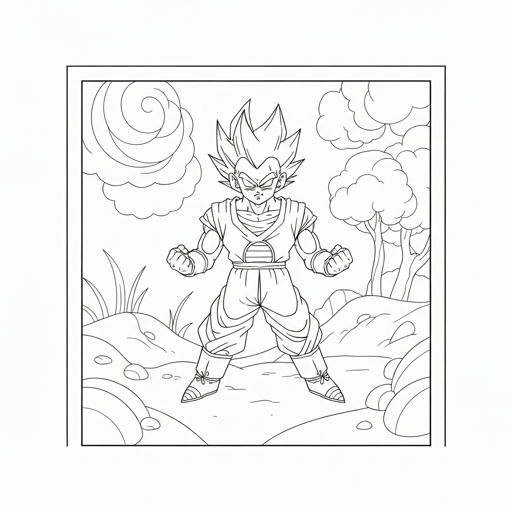 dragon ball color pages simple coloring page