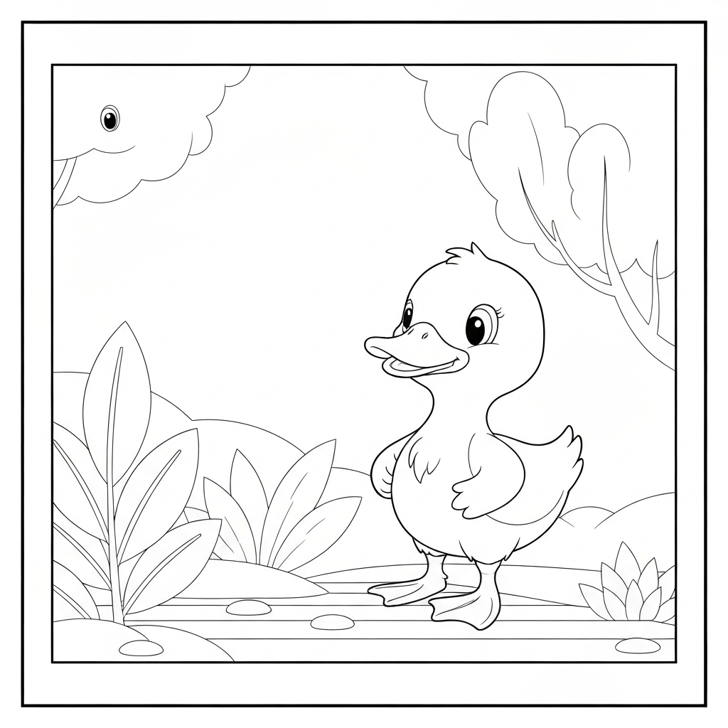 disegni da colorare anatroccolo bebè