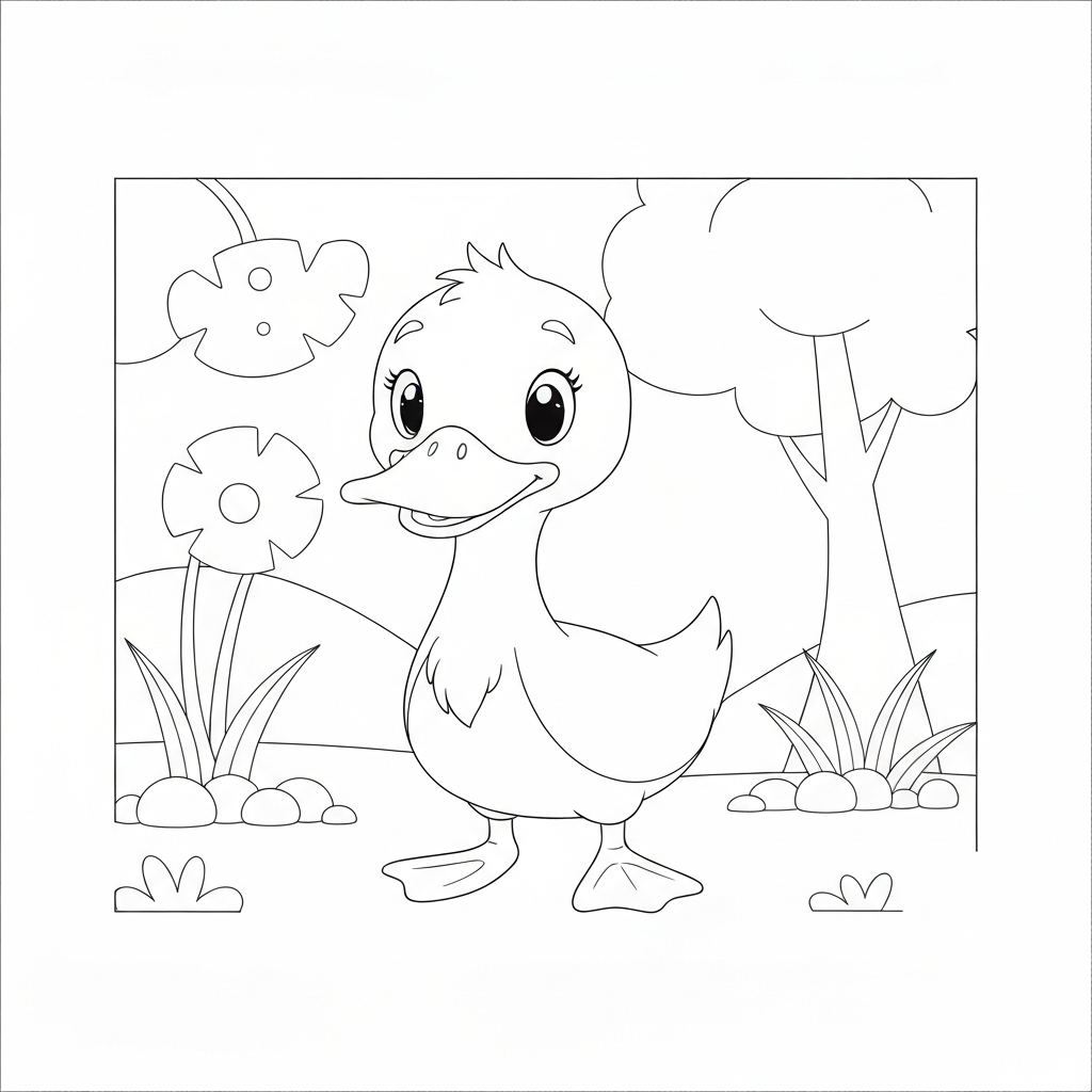 disegni da colorare anatroccolo cartone animato