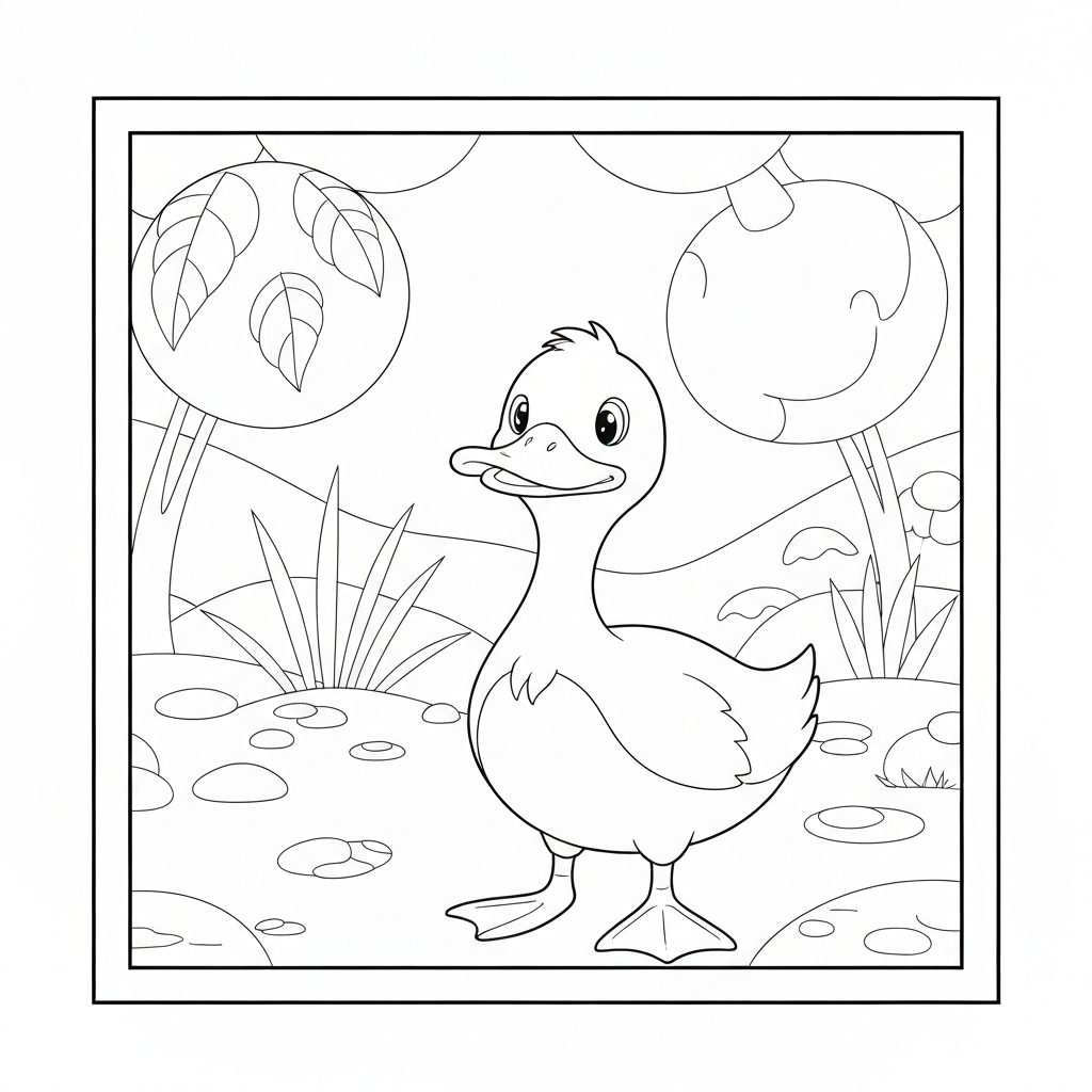 disegni da colorare anatroccolo facile
